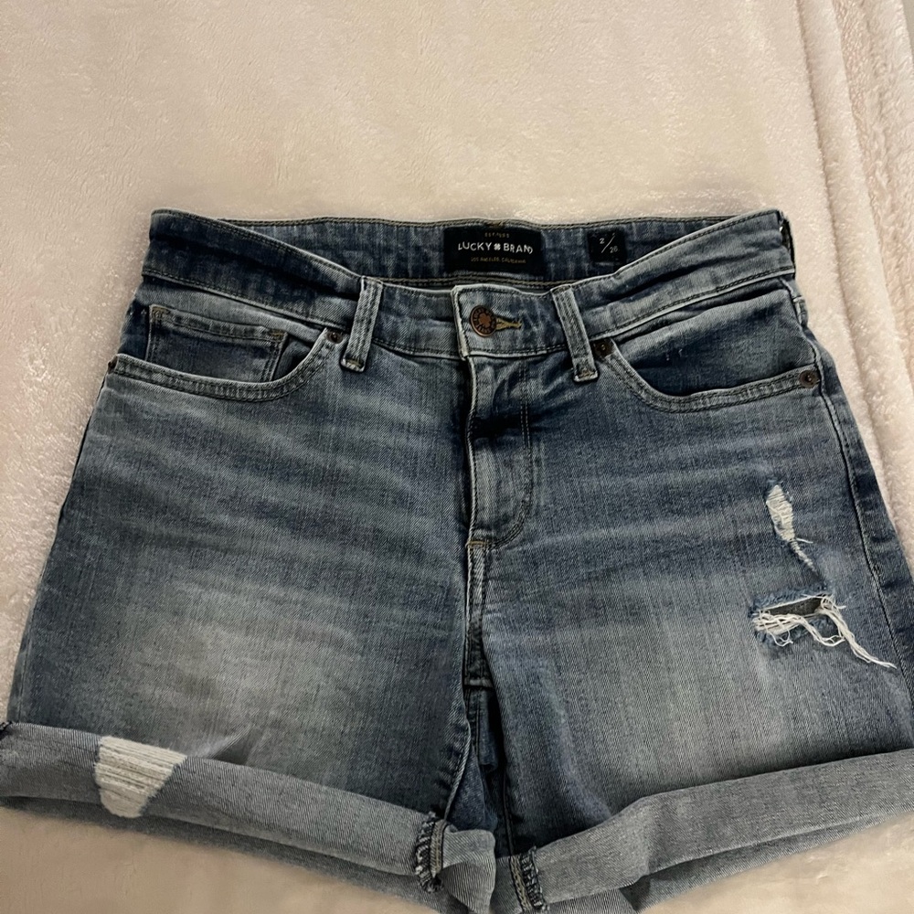 Lucky Brand Blue Distressed Denim Shorts